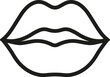 Lips icon. Line style. Vector. 
