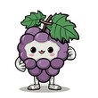 isolated Illustration of Grapevine - Fresh Grape Bunches on Leafy Vine, vector eps 10 format