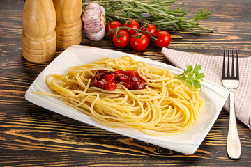 Wall Mural - Italian pasta spaghetti with tomato