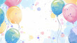 beautiful banner background with watercolor balloons