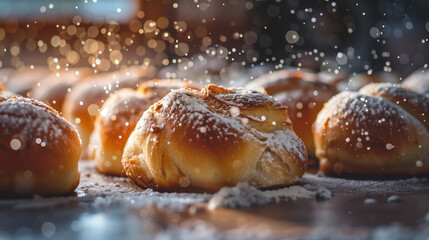 Canvas Print - freshly baked vanilla rolls