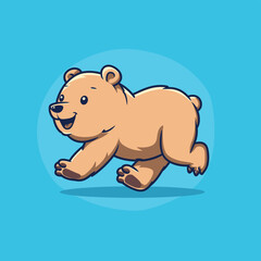 Wall Mural - Cute bear simple flat style vector illustration