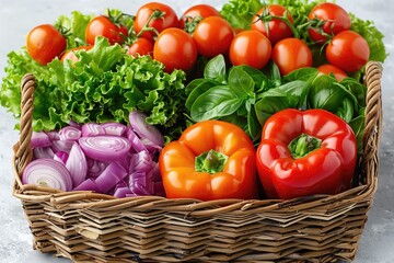 Wall Mural - Fresh Vegetables in wooden box . Health concept