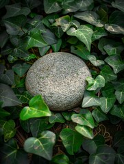 Poster - Moss-covered rock surrounded by lush green foliage