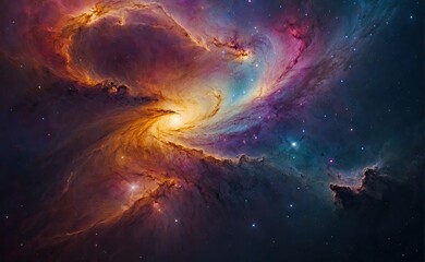 Wall Mural - A Colorful space galaxy background in space
