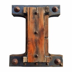 Wall Mural - Rustic wooden letter T