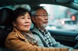 © ADDICTIVE STOCK - Senior couple enjoying a car ride together. Generative AI image