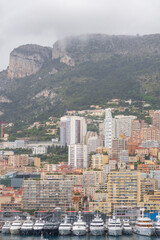 Panoramic view of Monte Carlo marina and cityscape