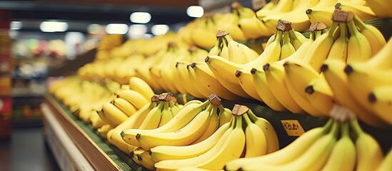 Wall Mural - Bananas displayed for sale at a store