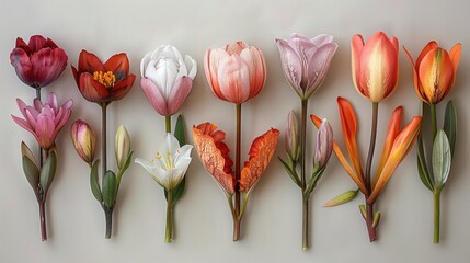 Wall Mural - Life Cycle of a Flower: Beauty in Bloom, generative ai