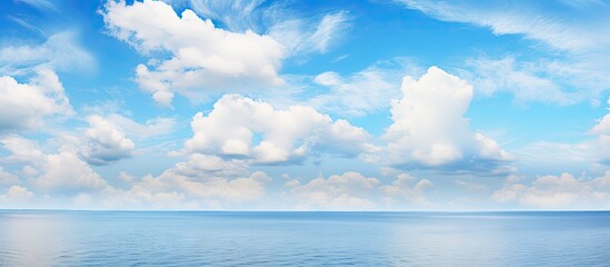 Sticker - Boat sailing on ocean under partly cloudy sky