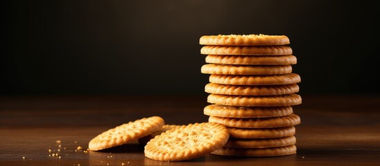 Poster - Stack of biscuits on table