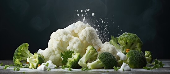 Sticker - Broccoli and cauliflower stack on table