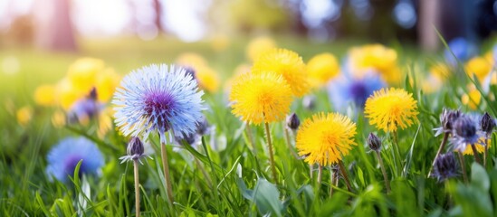 Sticker - Field of cheerful daisies and vibrant cornflowers