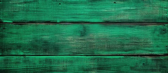 Sticker - Green wooden wall with fresh paint