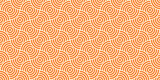 Japanese seamless pattern in oriental geometric traditional style.Circle ornament.Orange abstract asian creative motif. Vintage tiger.