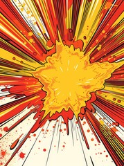 Sticker - Explosive comic book style background with vibrant colors