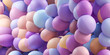 Large group of balloons floating in the air 3d render illustration
