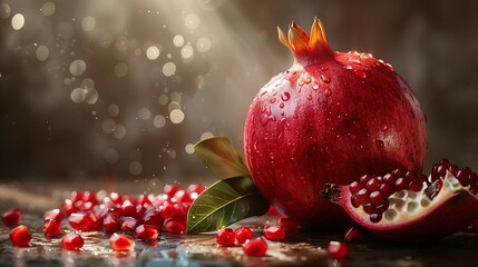 Wall Mural - Luxurious Pomegranate Still Life, generative ai