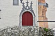 Red Castle Courtyard Door with Painted Embellishments, Füssen, Germany.