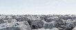 Group of rocks under sky 3d render illustration