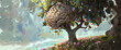 Merging nature and intellect, this art captures a tree morphing into a brain, symbolizing growth and knowledge