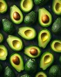 top view of avocado pattern 