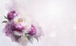 Fleurs de pivoine rose sur fond blanc. Papier peint fleuri. Fond floral, espace vide pour le texte, invitation