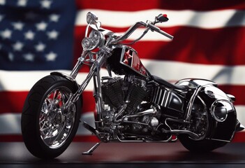 'american 3d rock nightmare scary flag illustration roll n usa engine chrome skull motorcycle machinery science fiction fantasy artificial intelligence america us star stripes heavy metal music'
