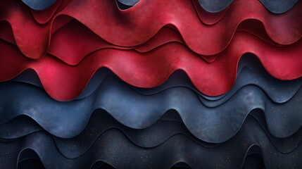 Abstract Red and Blue Wavy Layers Background