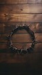 Crown of thorns on a wooden background
