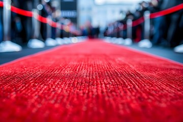 Wall Mural - Glamorous Red Carpet Scene at Movie Premiere with Paparazzi Capturing the Moment. Concept Red Carpet Events, Celebrity Fashion, Paparazzi Moments, Movie Premiere Scenes, Glamorous Hollywood Style