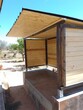 Tiled Concrete and Wooden Garden Shelter Seating Area Construction