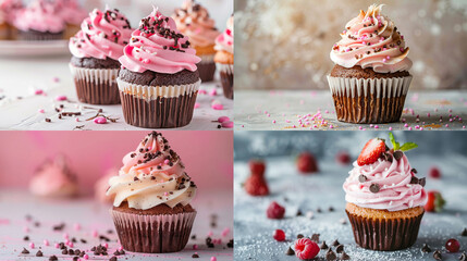 Sticker - cupcakes with chocolate frosting