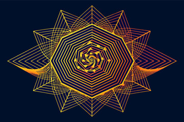 Aufkleber - flow of lines that morph into a recognizable symbol.