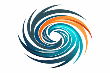 Aufkleber - logo with a swirling vortex of lines and shapes, evoking a sense of movement and innovation.