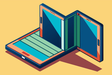 Fototapete - A foldable smartphone that expands to reveal a tablet-sized display