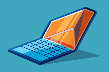 Poster - A foldable laptop with a flexible OLED display that rolls up for portability.