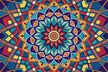 Fototapete - Geometric patterns inspired by data visualization