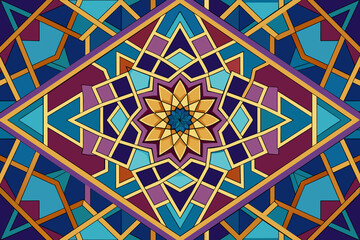 Fototapete - Geometric patterns inspired by data visualization