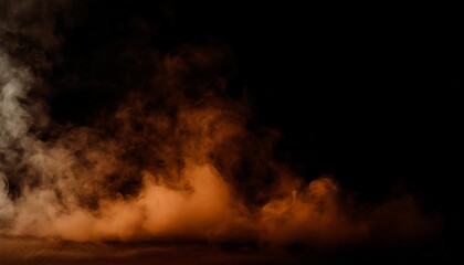 Wall Mural - colorful smoke on floor isolated black background misty fog effect texture overlays for text or space