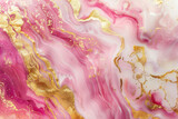 Fototapeta Tulipany - Pink and gold abstract fluid art painting background with glitter and sparkles.