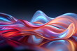 A digitally-created vibrant piece of art depicting flowing fabric in shades of blue, pink, and orange with a silky, smooth texture