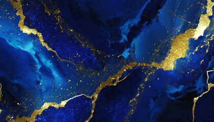 Wall Mural - luxury wallpaper blue marble and gold abstract background texture watercolor abstract background 3d 
