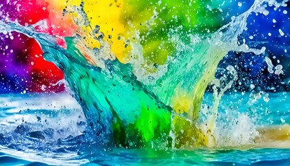 Wall Mural - dynamic water splash cutout perfect for adding excitement and energy to design projects this versatile element brings a sense of movement and vitality ideal for enhancing visuals