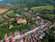 Aerial view on the land of Neulengbach city near the Vienna, Austria