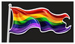Illustration of wave pride flag with rainbow colors