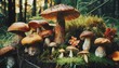 edible mushrooms big set