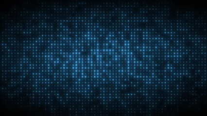 Wall Mural - dynamic animation of flashing binary digits particles pattern. seamless loop background