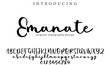 Emanate Font Stylish brush painted an uppercase vector letters, alphabet, typeface